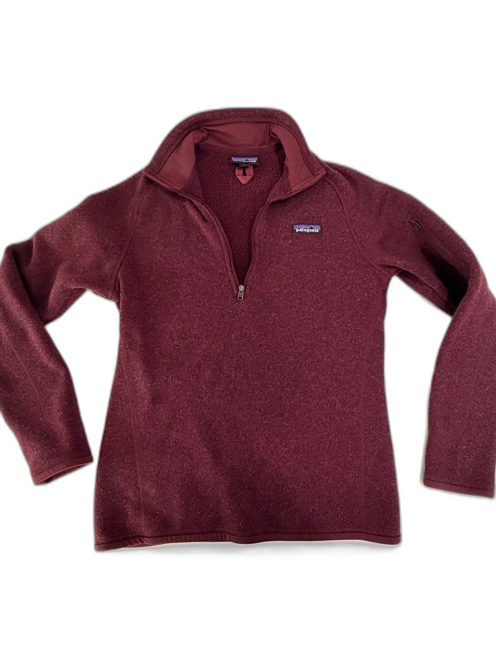 Patagonia Better Sweater 1/4 Zip Fleece Pullover Heather Burgundy Women’s Med
